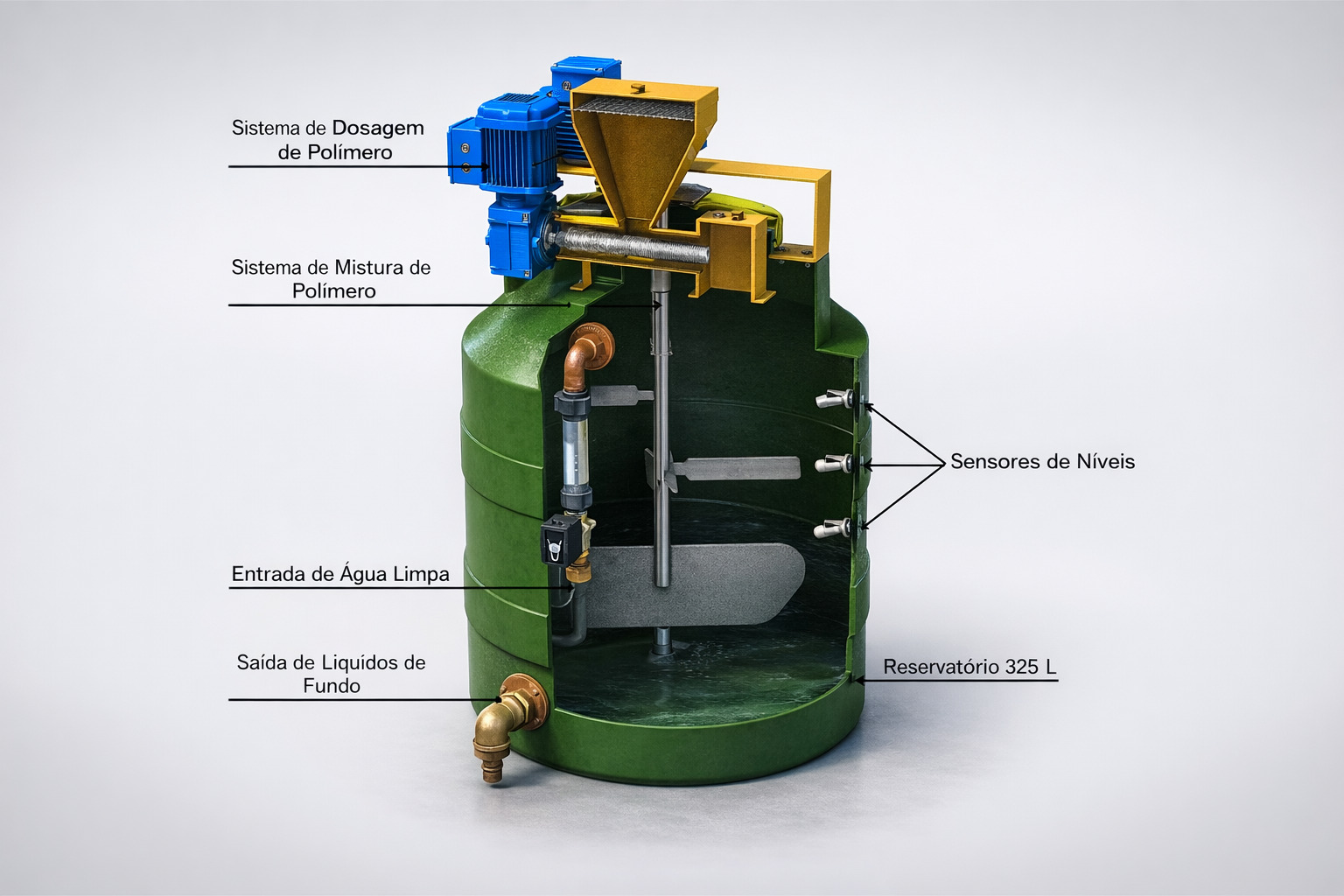 Preparador de Polímero aguas claras engenharia
